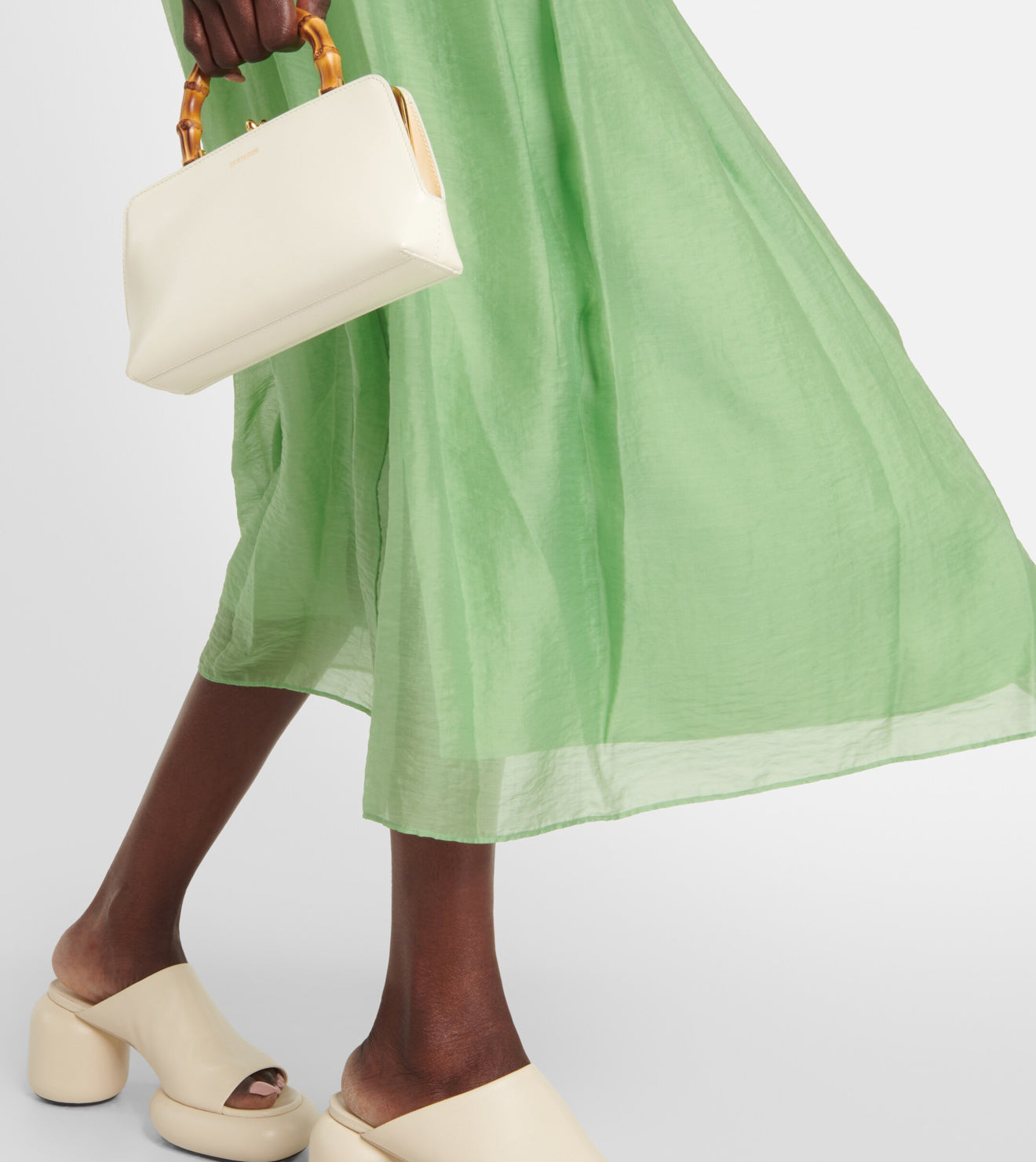 Vince Smocked Waist Pull On Skirt - Sprout Green