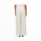 Raquel Allegra Silk Jacquard Athena Pant - Cream
