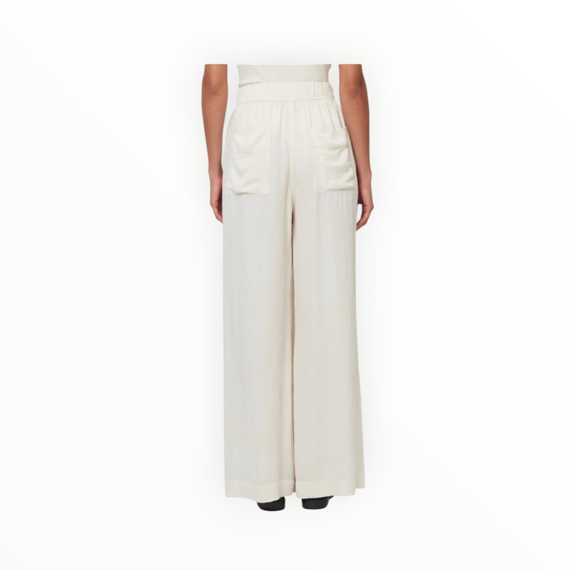Raquel Allegra Silk Jacquard Athena Pant - Cream
