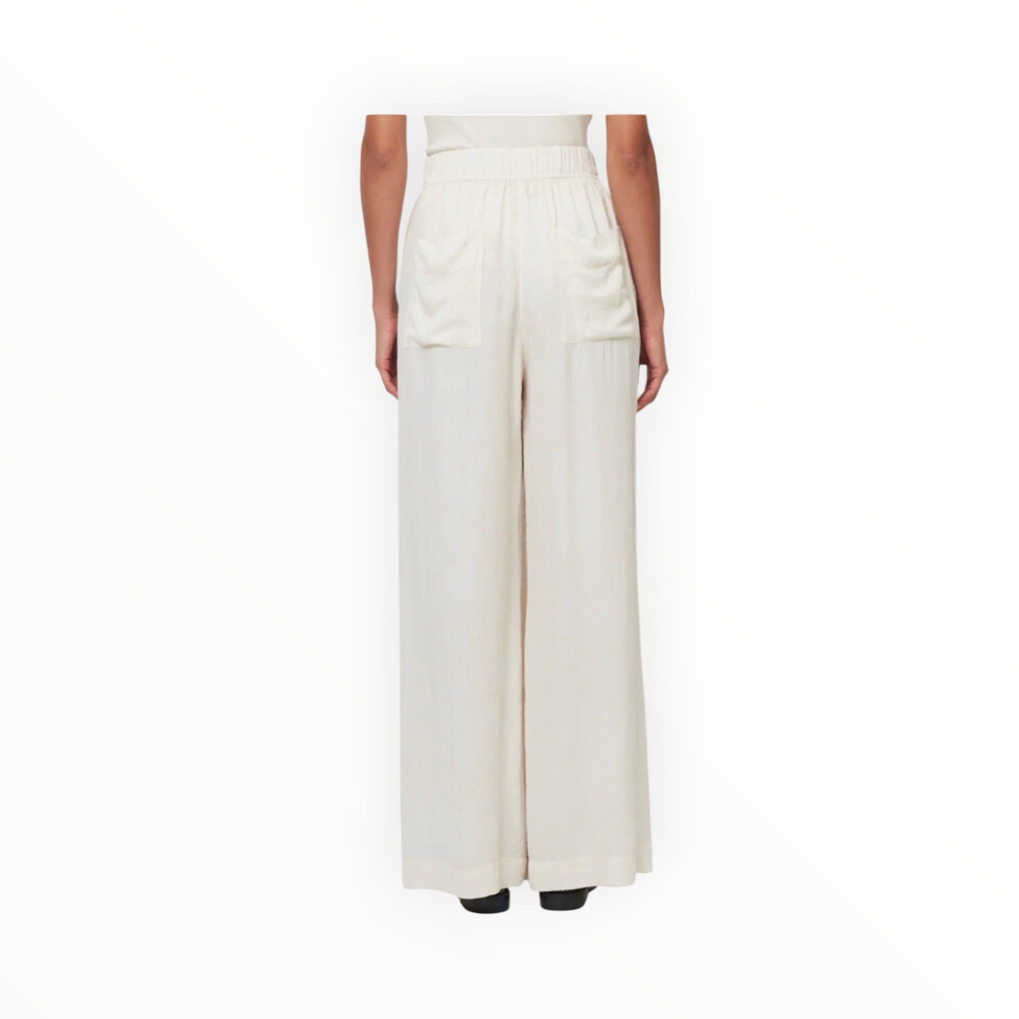 Raquel Allegra Silk Jacquard Athena Pant - Cream