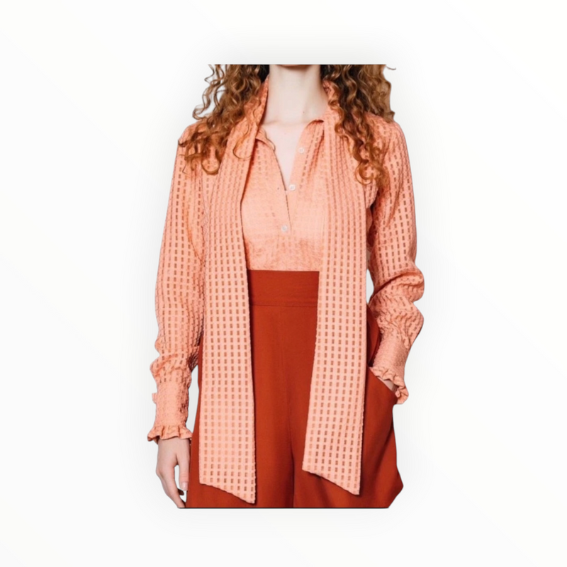 Chloé Kristyn Organza Angela Tie Bow Top - Blush