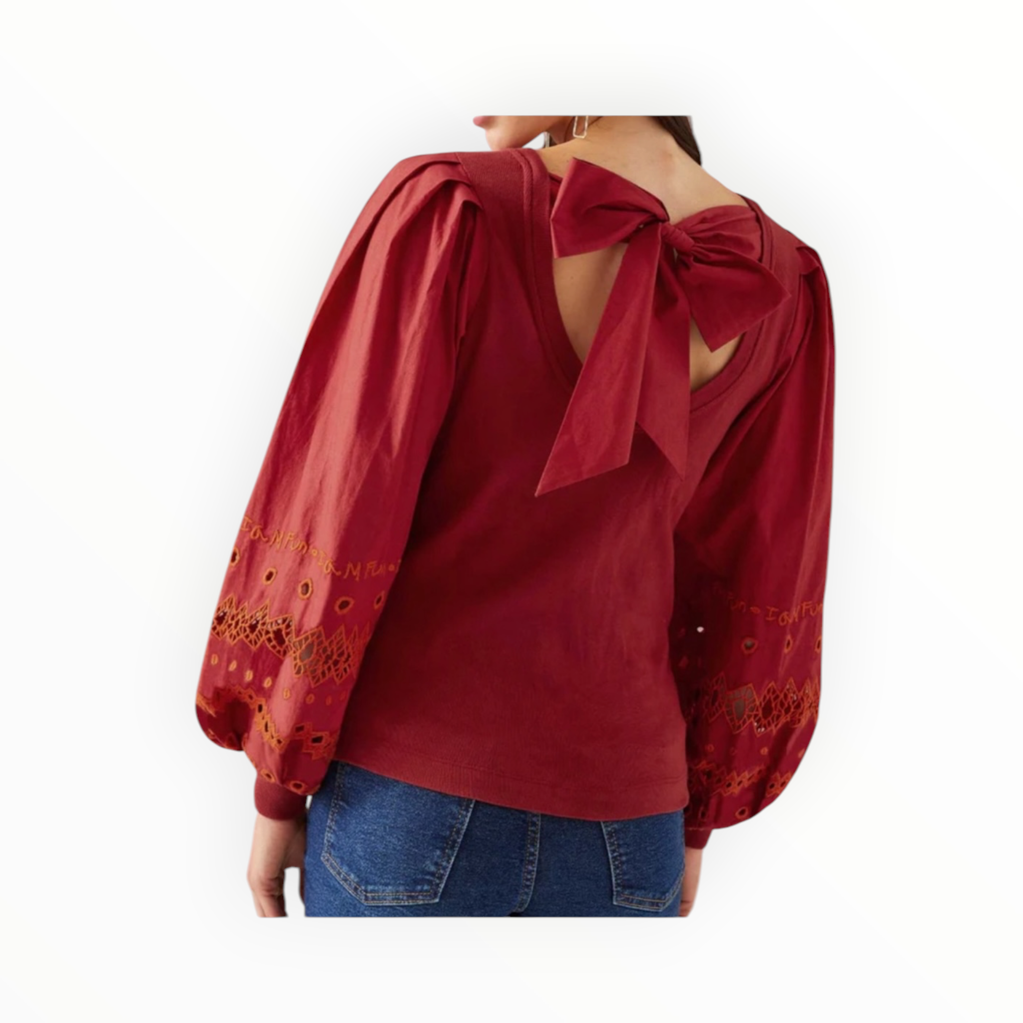 Alivia The Chrissy Top - Clay Embroidery