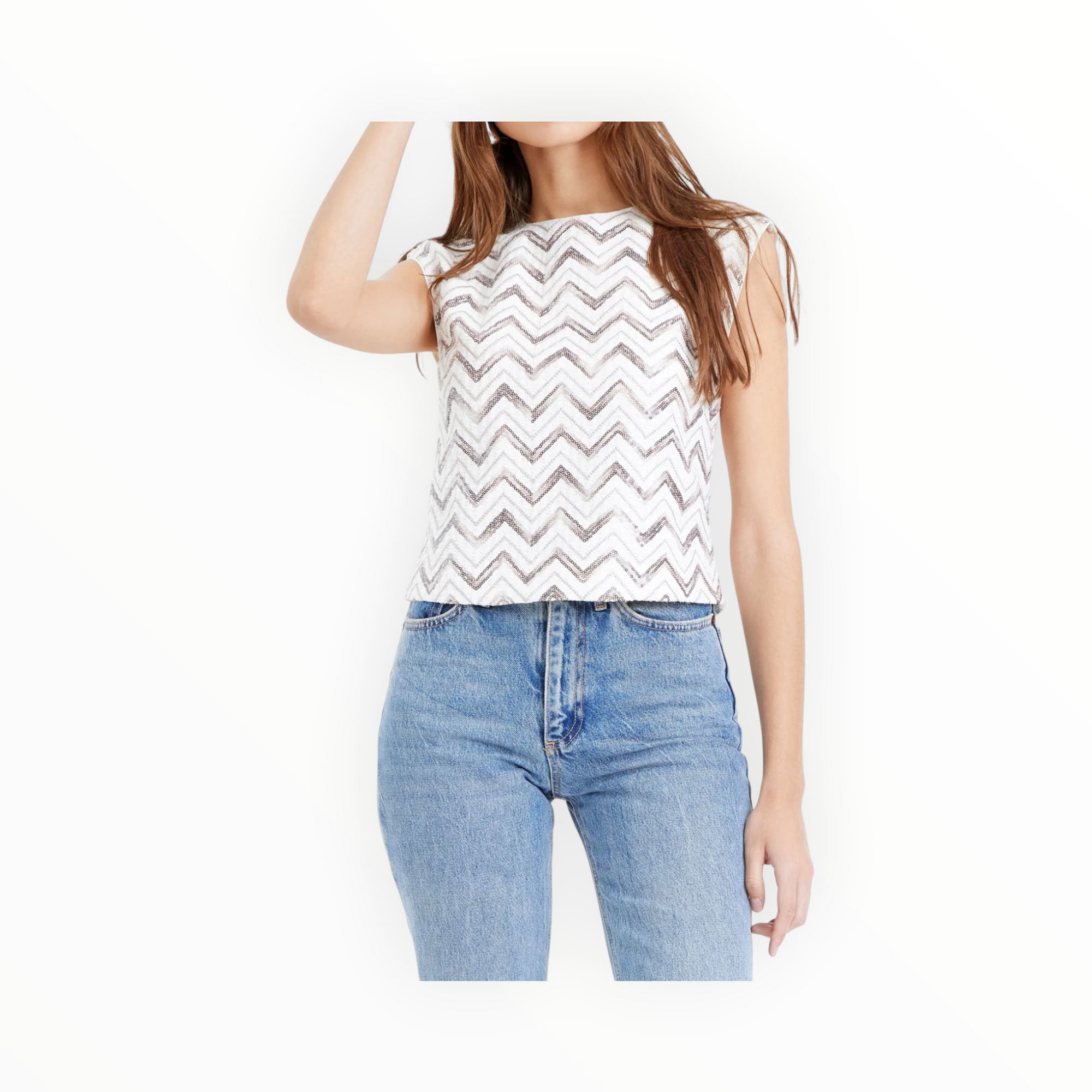 Greylin Toledo Sequin Top - Ivory