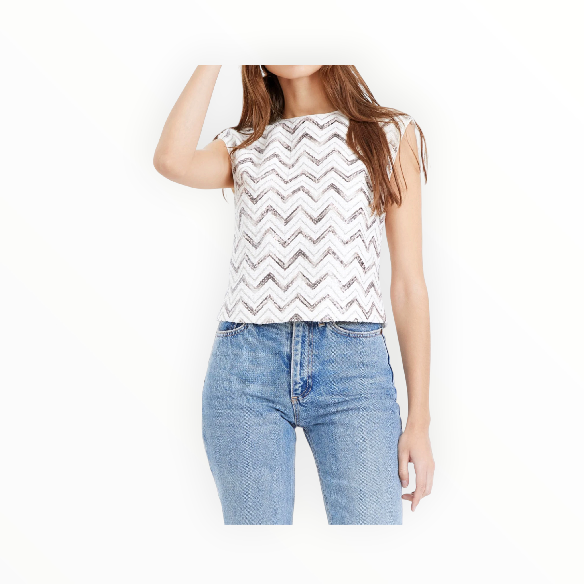 Greylin Toledo Sequin Top - Ivory