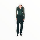 Raquel Allegra Satin Stripe Carly Pant - Pine