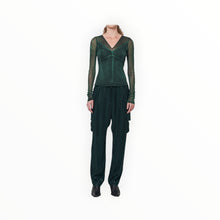 Raquel Allegra Satin Stripe Carly Pant - Pine