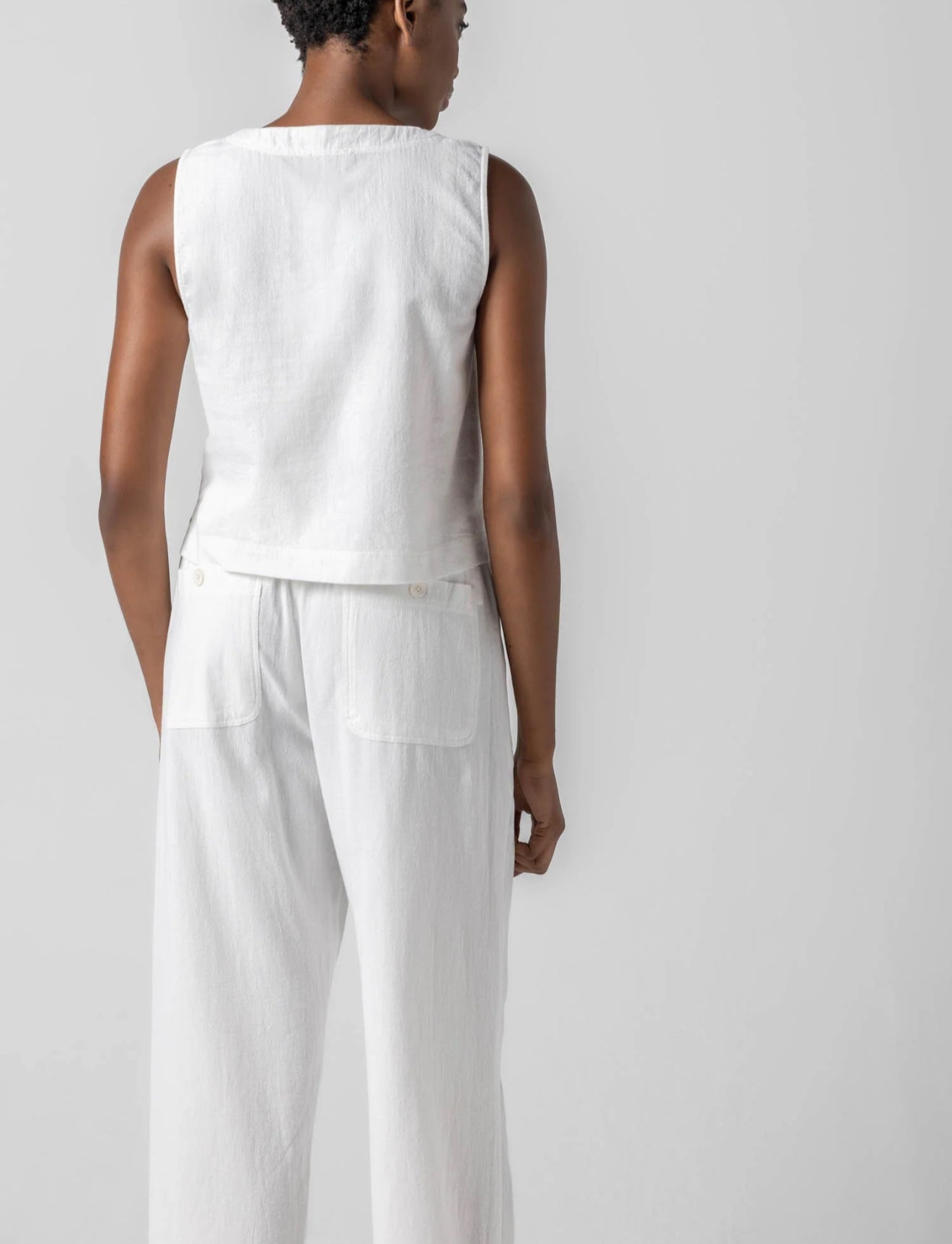 LILLA|P Cross Front Sleeveless Top -  White