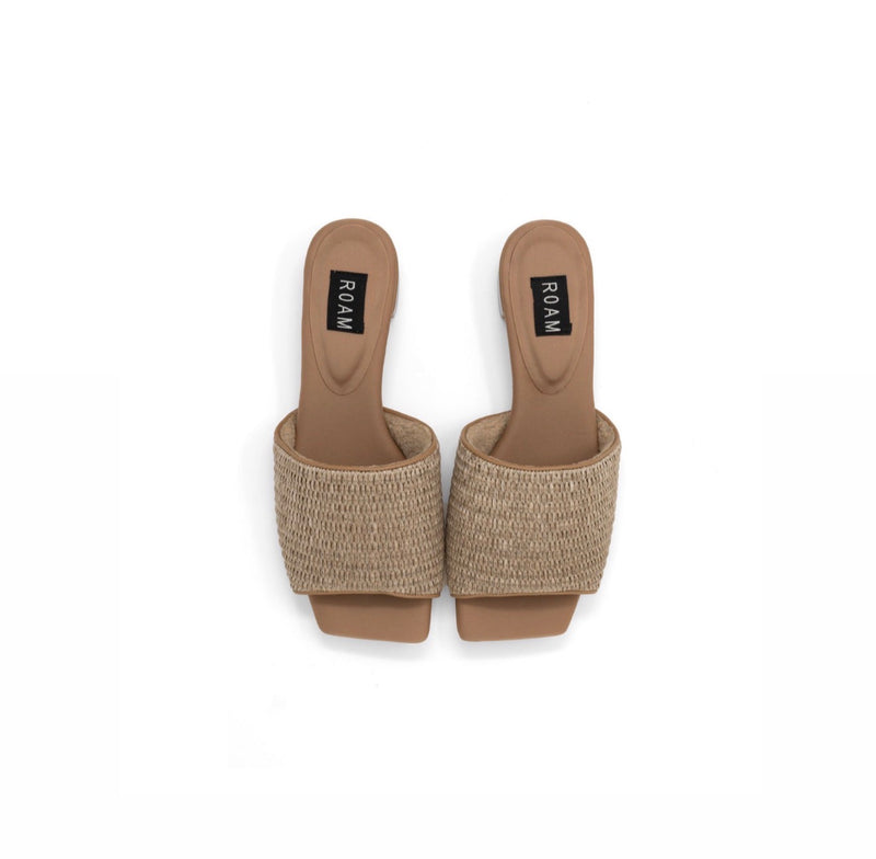 ROAM Raffia Square Sandal - Natural
