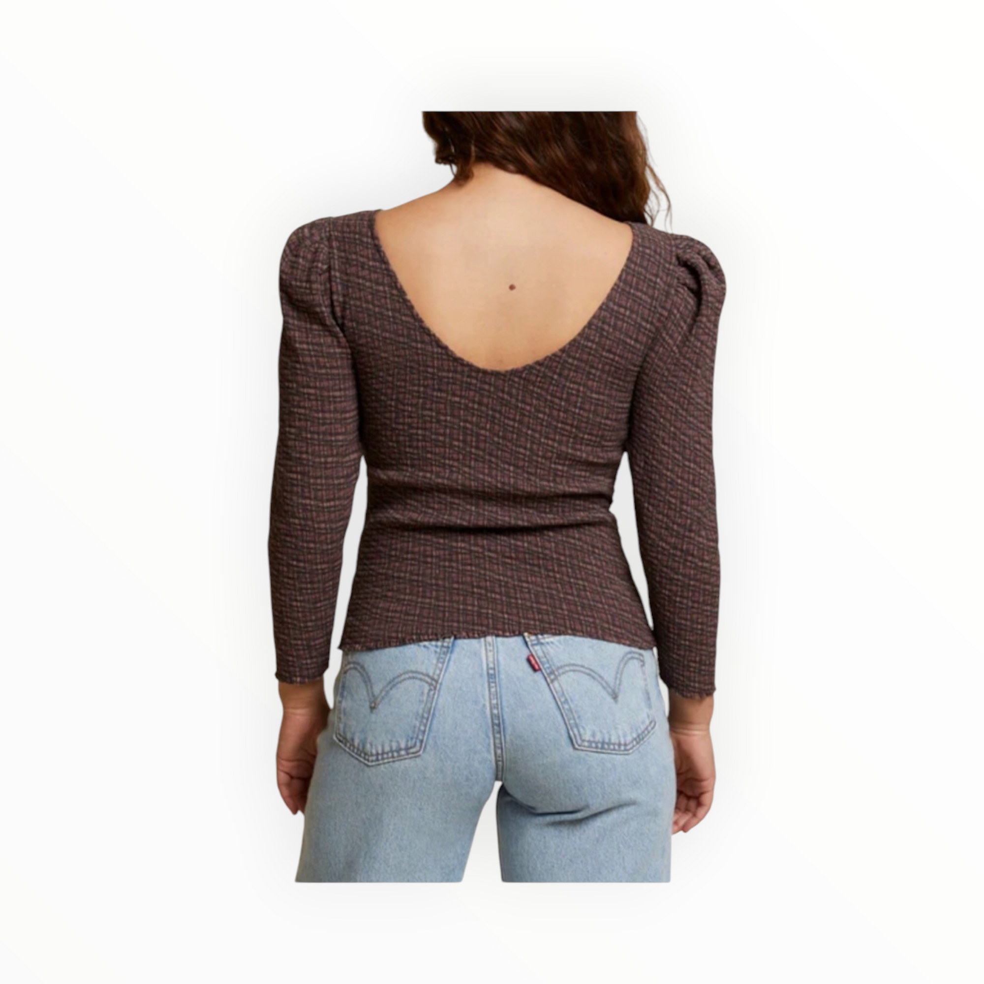Nation Ltd Aurora Long Sleeve Top - Tartan Plaid