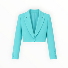 RVN Auden Boxy Cropped Jacket - Aqua