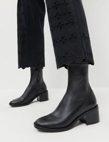Loeffler Randall Roxy Black Leather Ankle Bootie