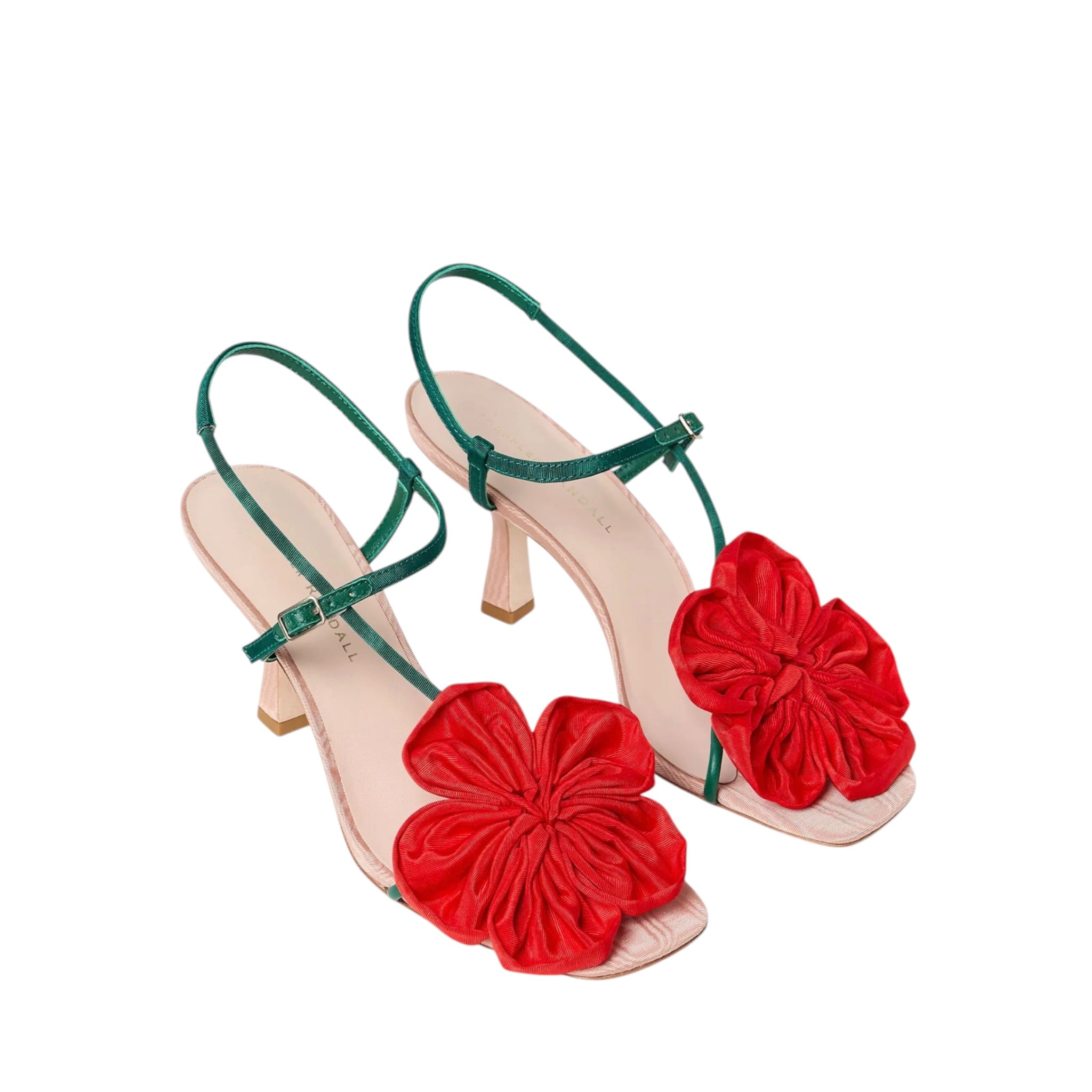 Loeffler Randall Frank Moiré Flower Sandal - Red/Green