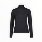 Minnie Rose Supima Cotton Cashmere Long Sleeve Turtleneck - Black
