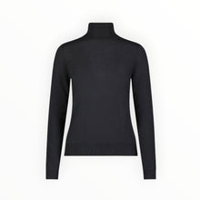 Minnie Rose Supima Cotton Cashmere Long Sleeve Turtleneck - Black