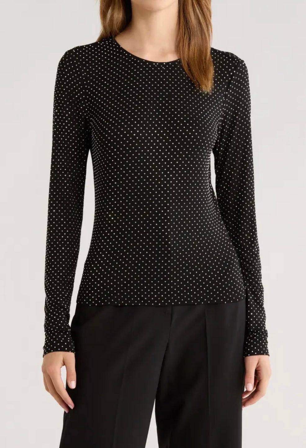 Frame The Rhinestone Jersey Top - Black