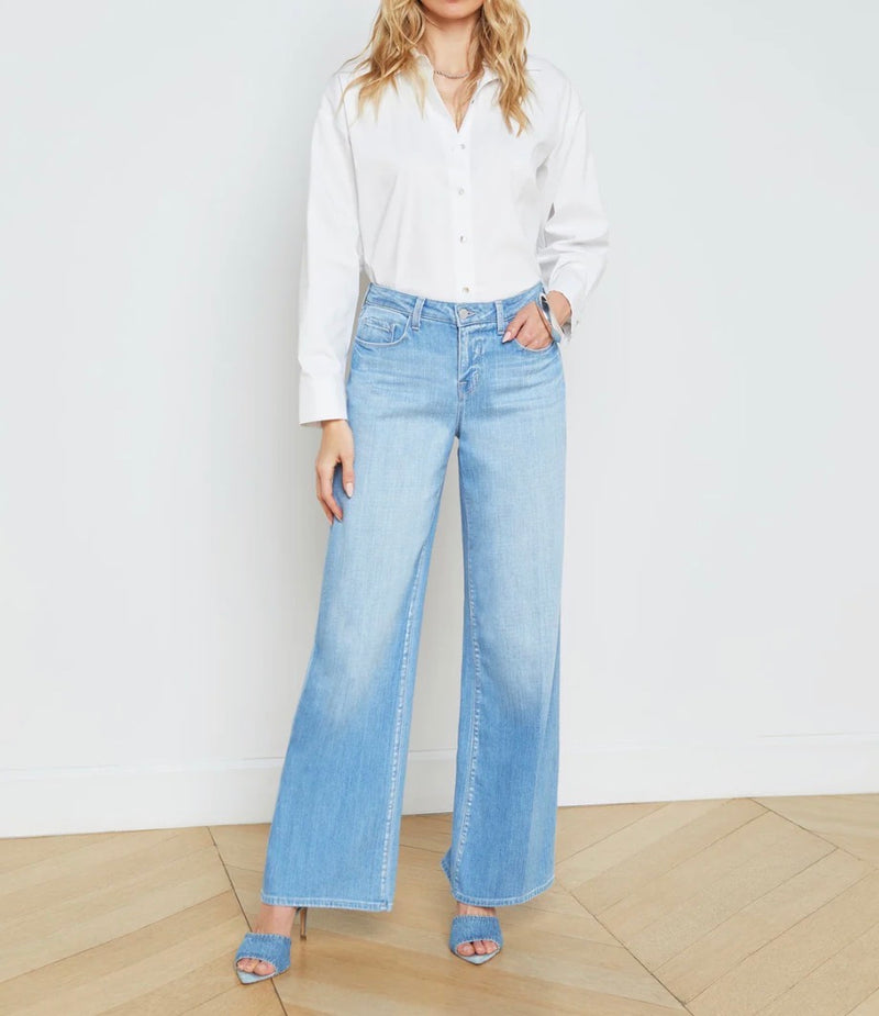 L’Agence Alicent Sneaker Wide Leg Jean - Bayview
