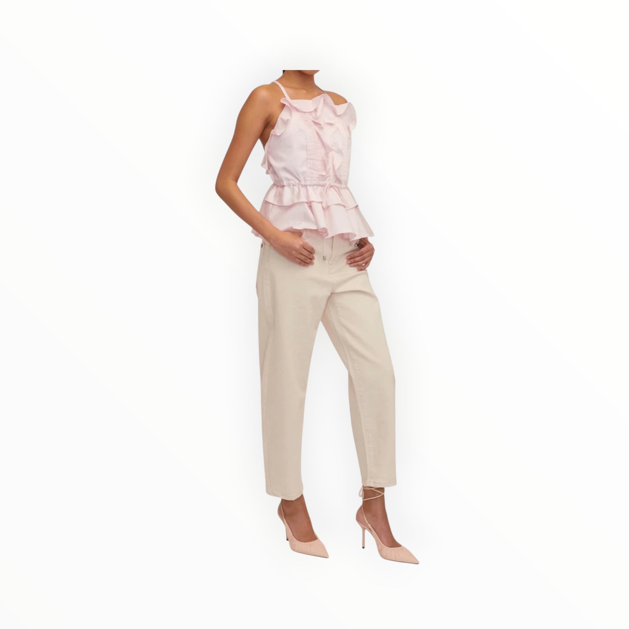 Marissa Webb Bex Ruffle Apron Top - Soft Pink