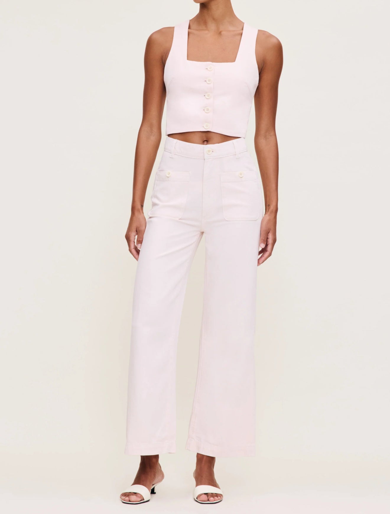 DL1961 Hepburn High Rise Wide Leg Jeans - Primrose Pink
