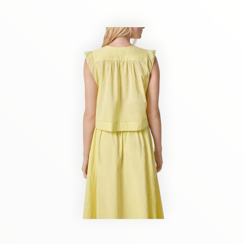 LILLA|P Smocked Shoulder V-Neck - Lemon