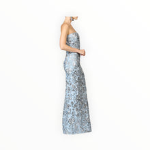 Sachin & Babi Metallic Cloque Sophia Gown - Pewter Gardens