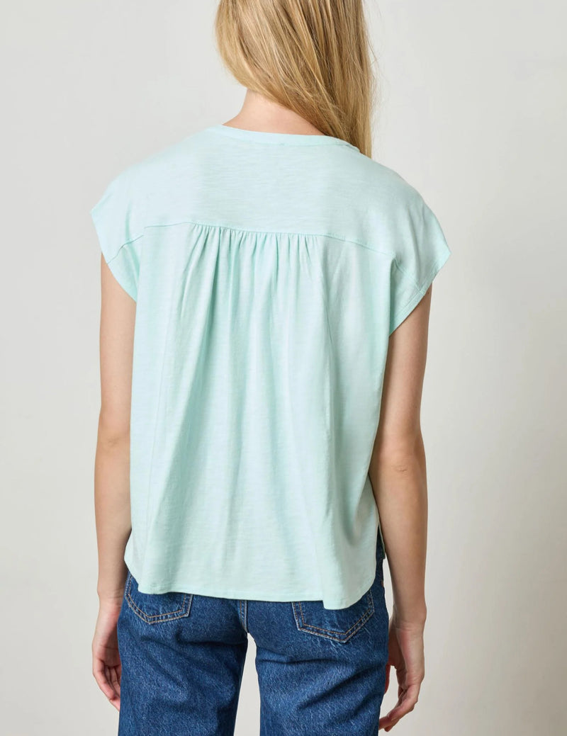 LILLA|P Relaxed Button Down Tee - Aquamarine