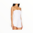 LNA Holly Ribbed Strapless Top - White