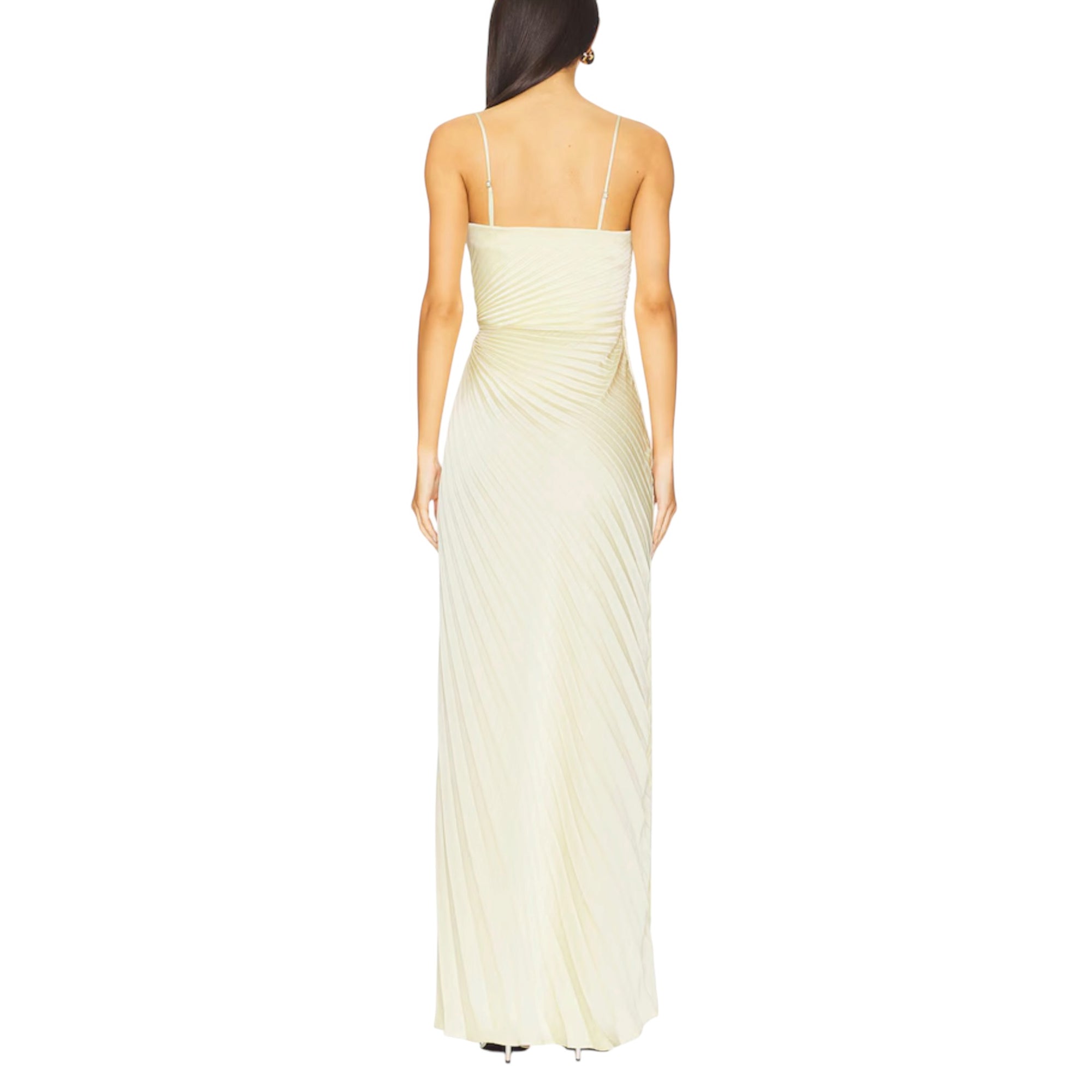 A.L.C. Layla Strapless Pleated Gown - Light Canary