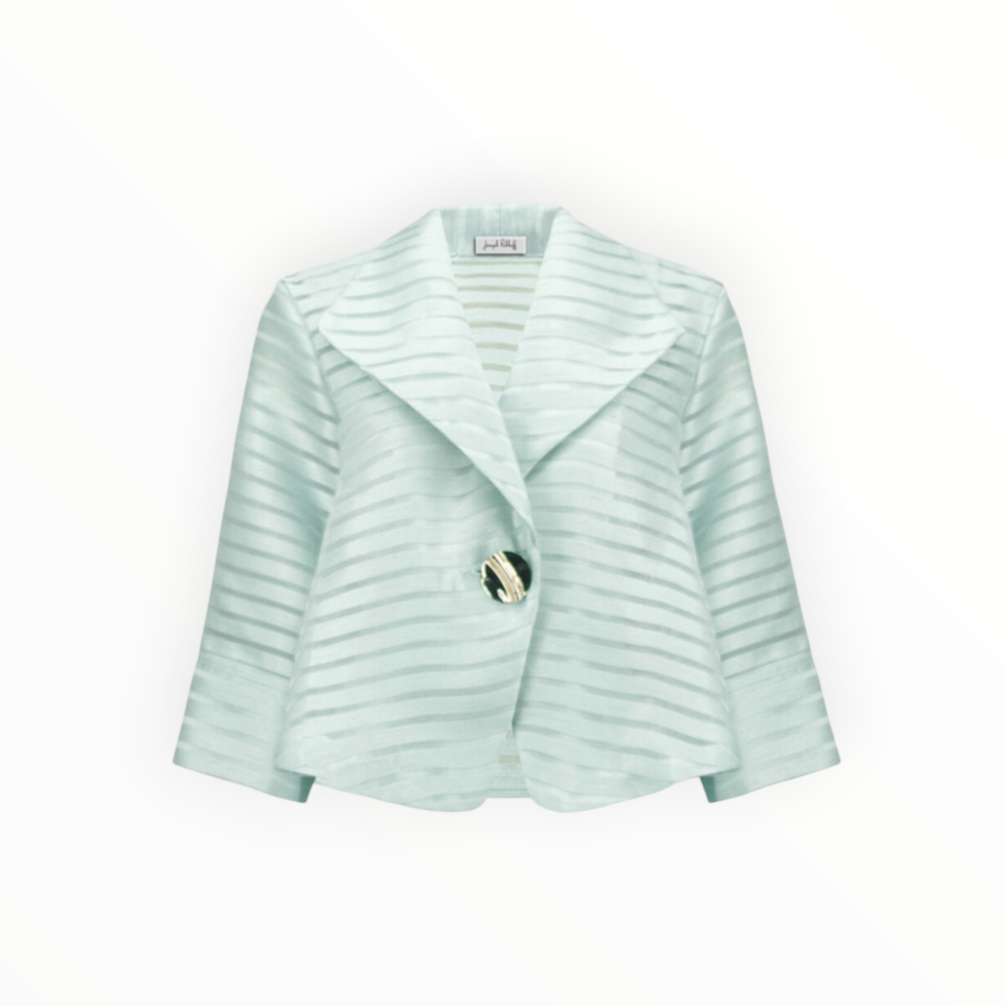 Joseph Ribkoff Shadow Stripe Swing Jacket W/Lapel Style - Pistachio