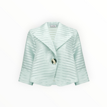 Joseph Ribkoff Shadow Stripe Swing Jacket W/Lapel Style - Pistachio