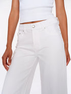 DL1961 Hepburn Wide Leg Mid Rise Ankle Jeans - White