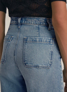 Favorite Daughter Mischa Super High Rise Wide Leg Crop - Santa Barbara