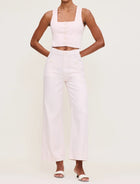 DL1961 Hepburn High Rise Wide Leg Jeans - Primrose Pink