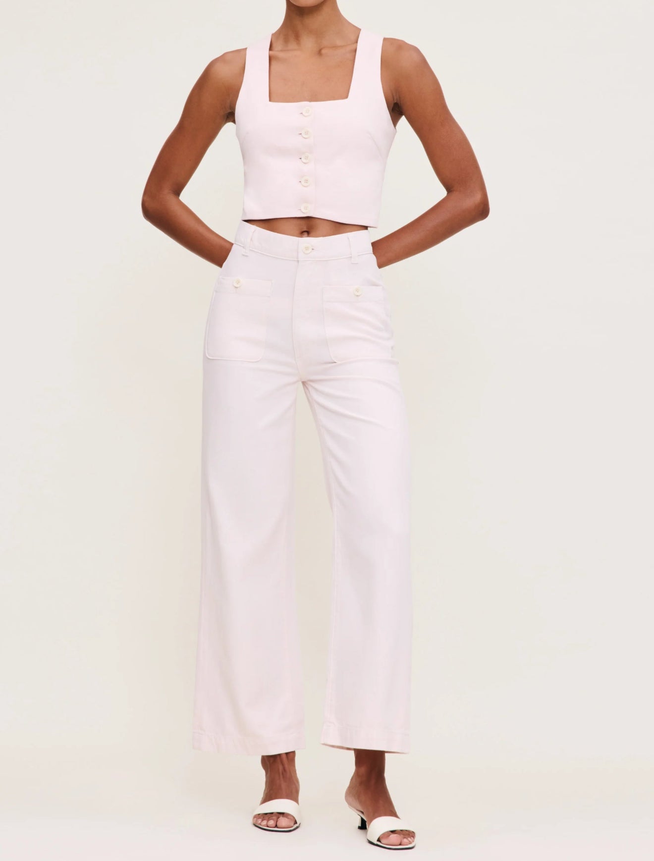 DL1961 Hepburn High Rise Wide Leg Jeans - Primrose Pink