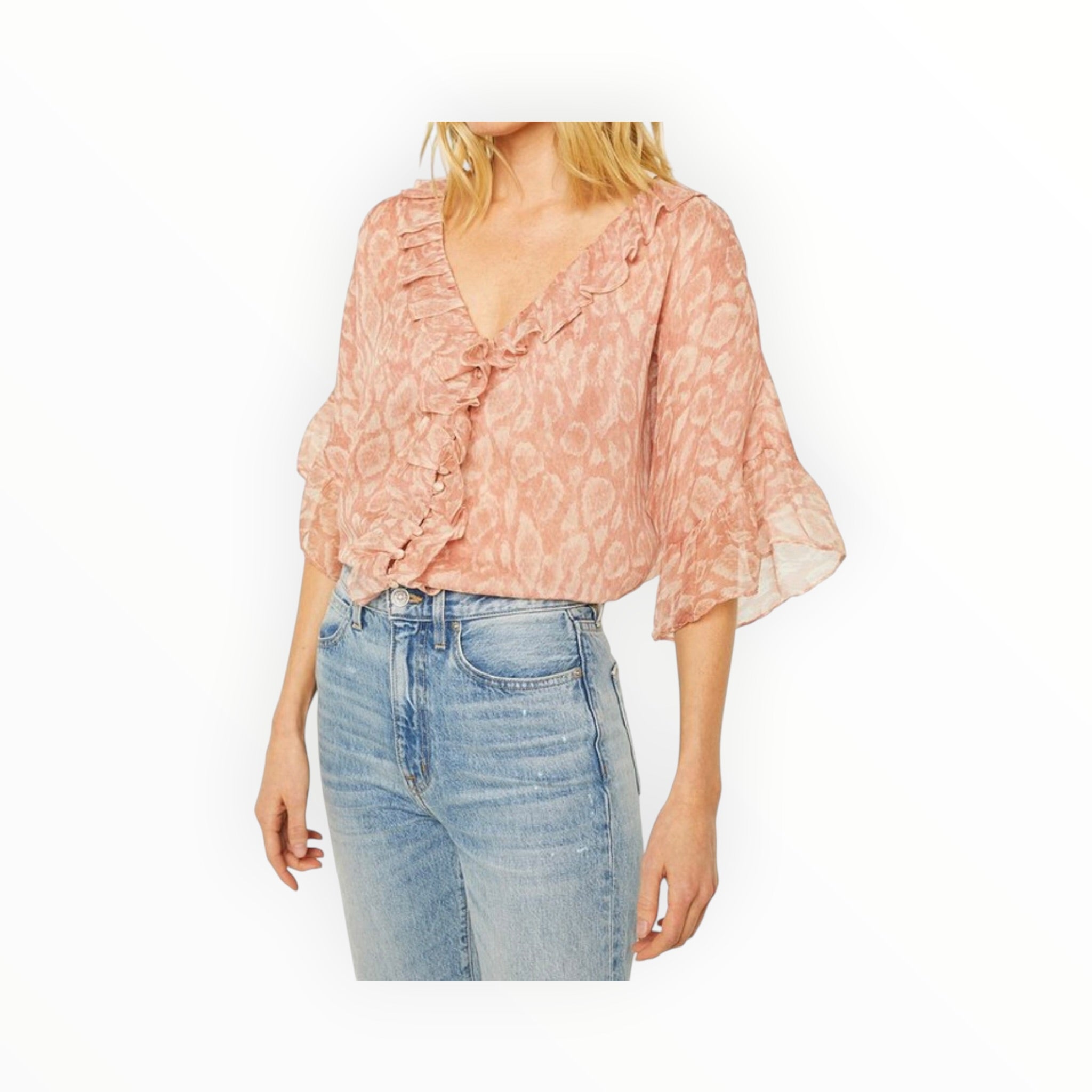 MISA Lindsay Top - Dusty Rose Python