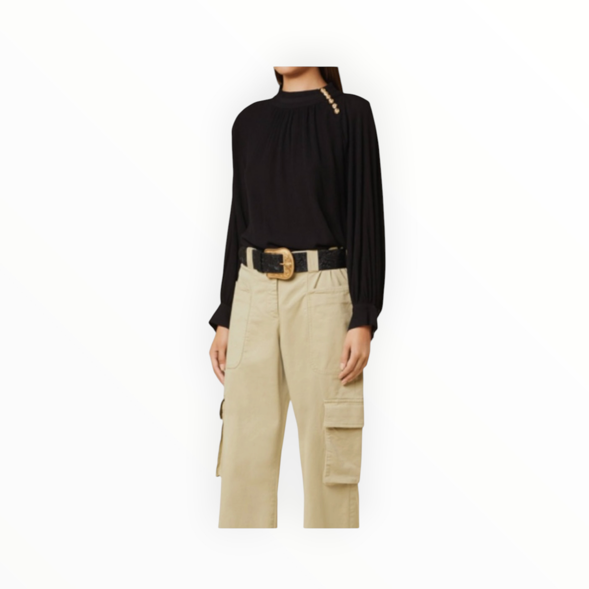 ba&sh Neil Long Sleeve Blouse - Black