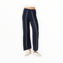Central Park West Amber Novelty Stitch Sweater Pants - Navy