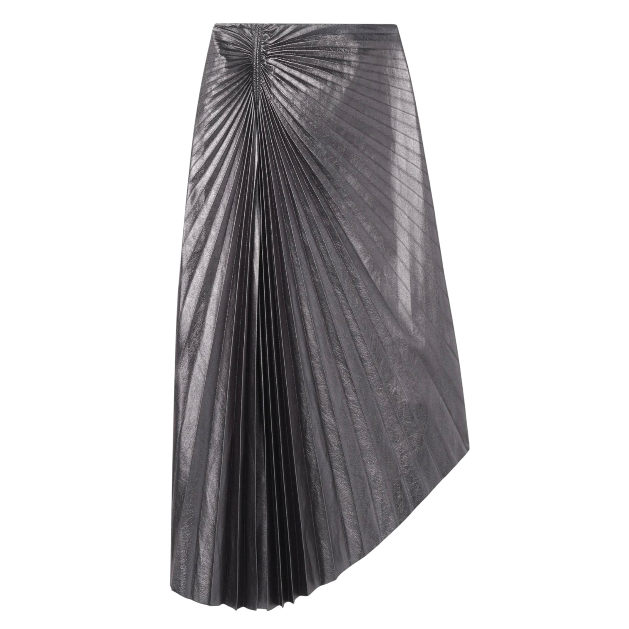 A.L.C. Tracy Metallic Vegan Leather Skirt - Slate