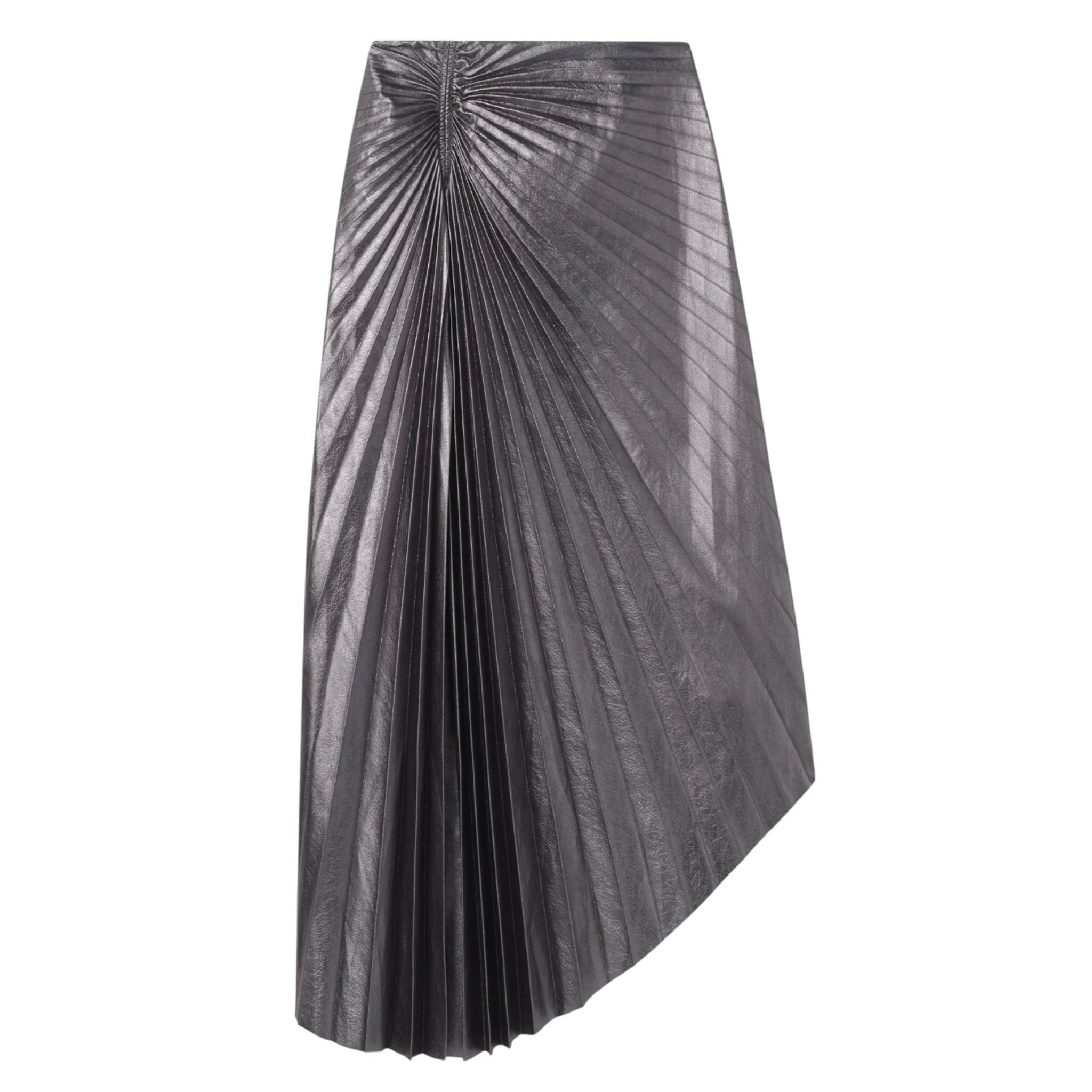 A.L.C. Tracy Metallic Vegan Leather Skirt - Slate