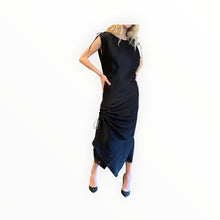 Gold Hawk Silvia Ruched Silk Dress - Black