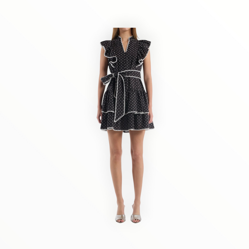 Christy Lynn Uma Dress - Black/White Dot