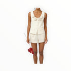 Adelyn Rae Hailey Linen Vest - White