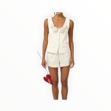 Adelyn Rae Hailey Linen Vest - White