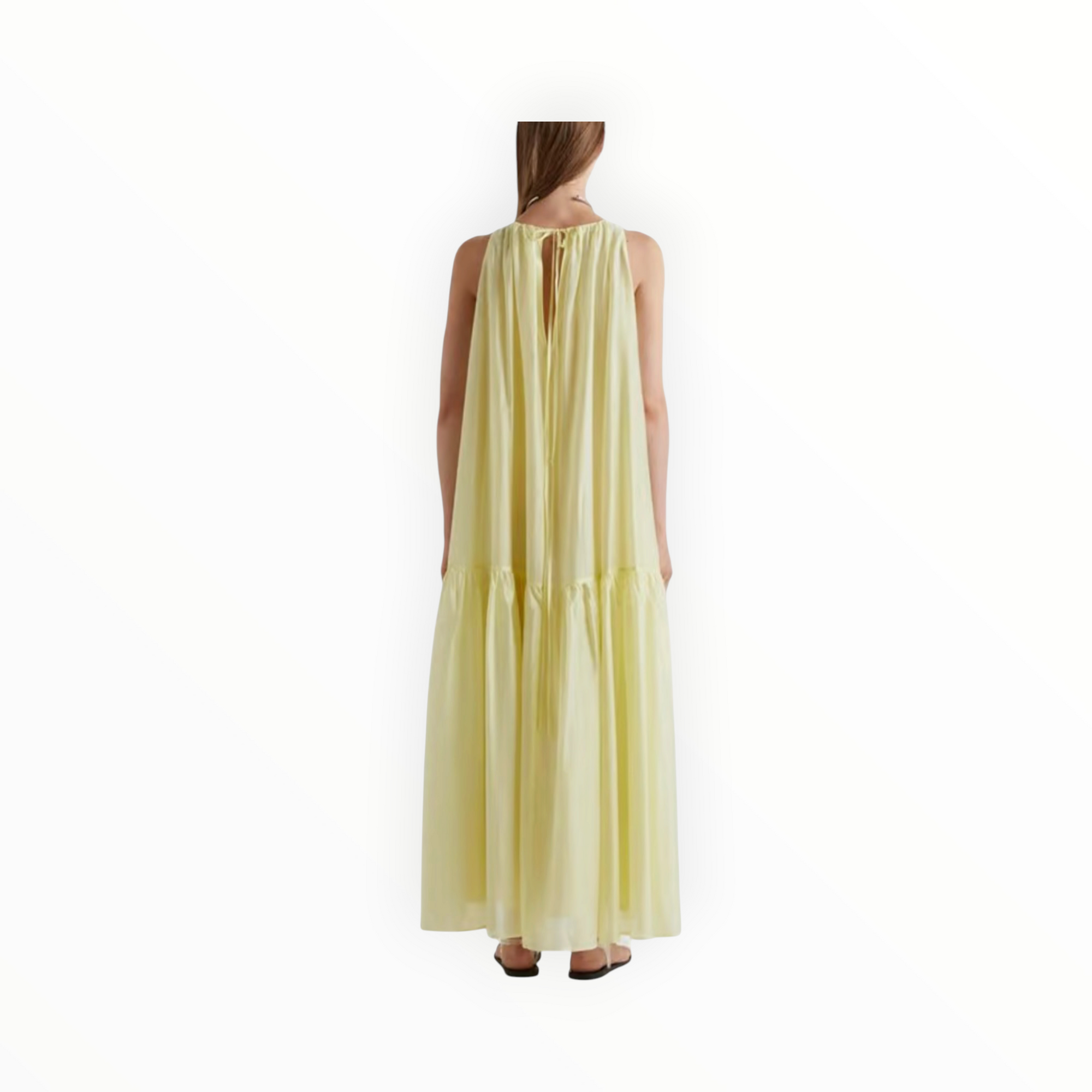MEIMEIJ Sleeveless Tiered Dress - Sunny Lime