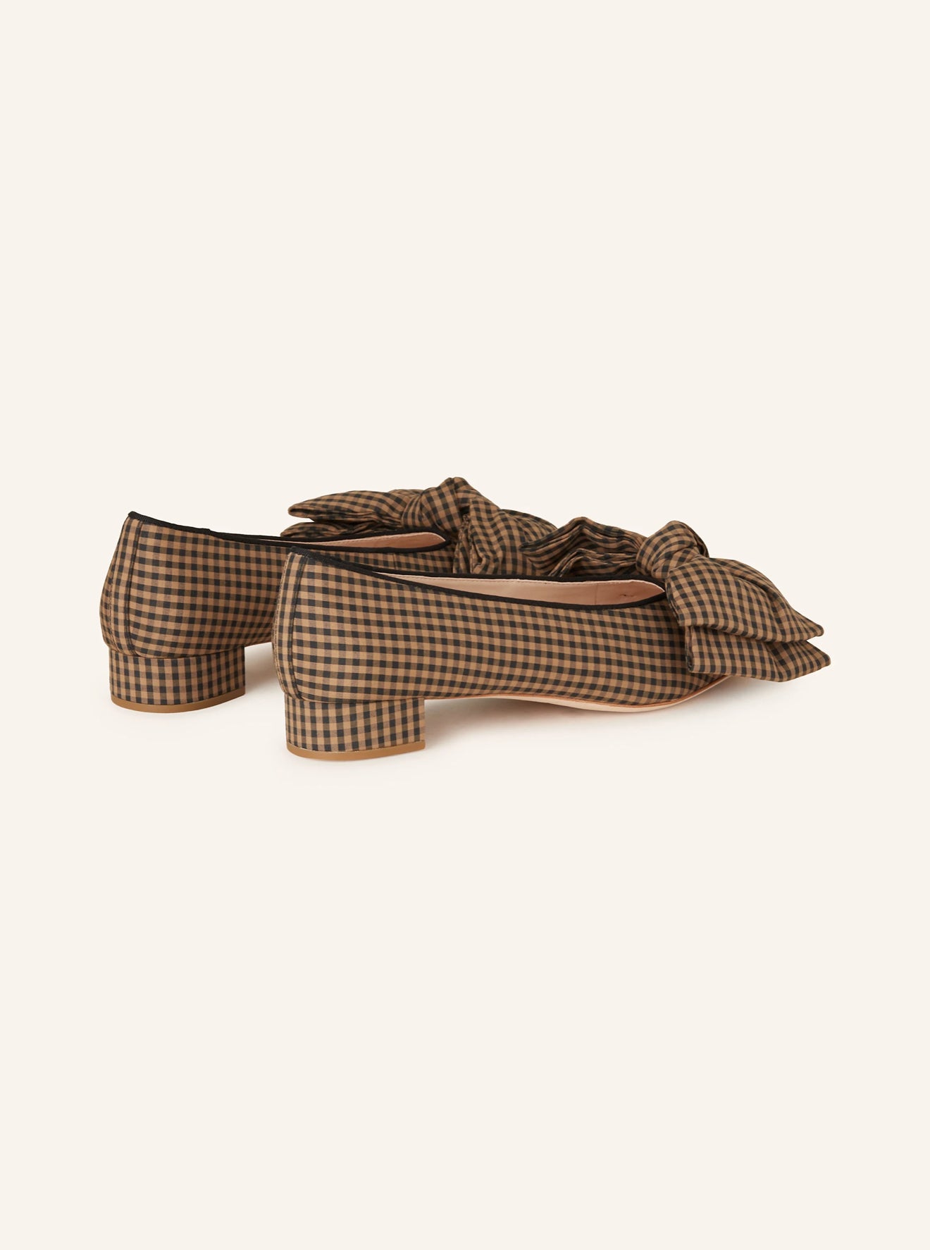 Loeffler Randall Noa Gingham Bow Flat - Brown/Black