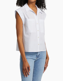 Frame The Seersucker Leisure Shirt - Light Chambray Multi