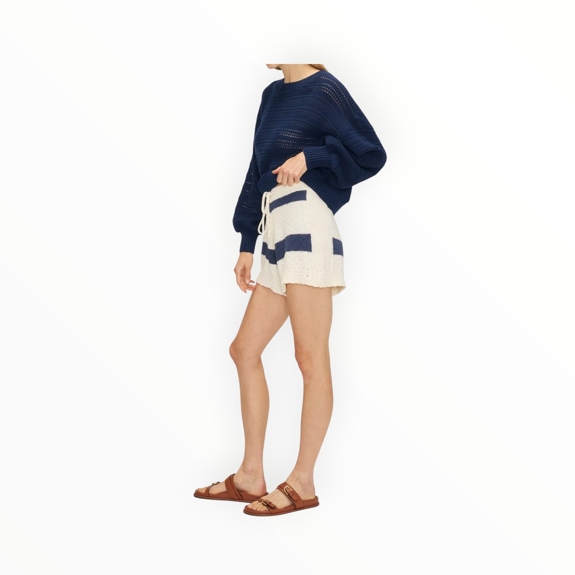 Melissa Nepton Baylor Short - Bold Navy Stripe