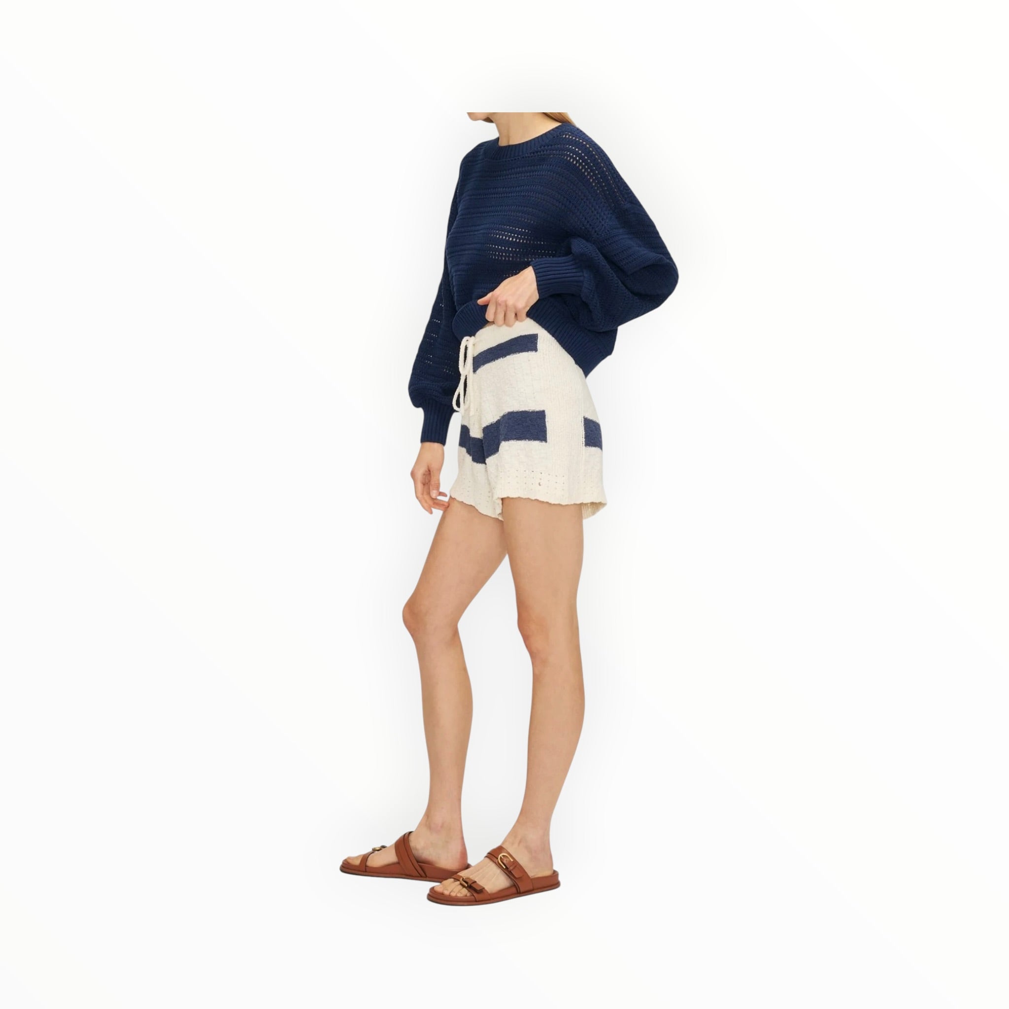 Melissa Nepton Baylor Short - Bold Navy Stripe
