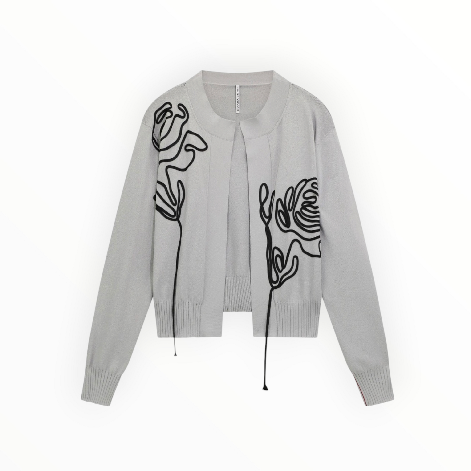 Liviana Conti Embroidered Open Front Cardigan - Brezza