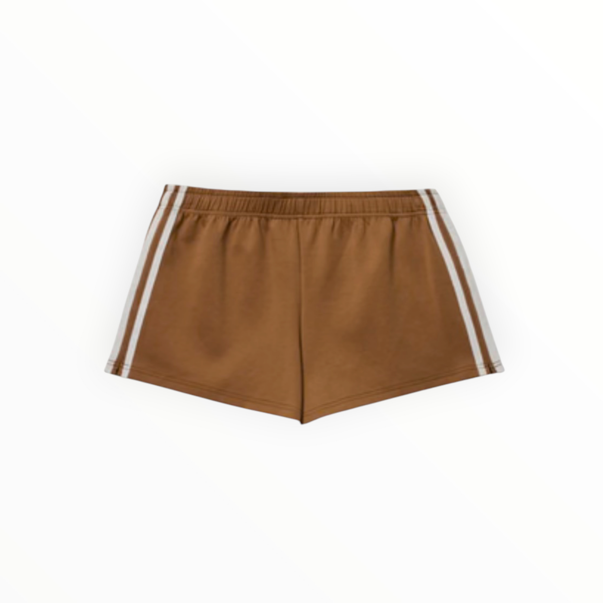 perfectwhitetee Mikayla Pureform Sport Short W/Side Stripe - Mocha