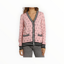 Minnie Rose Pickball Cardigan - Pink/White